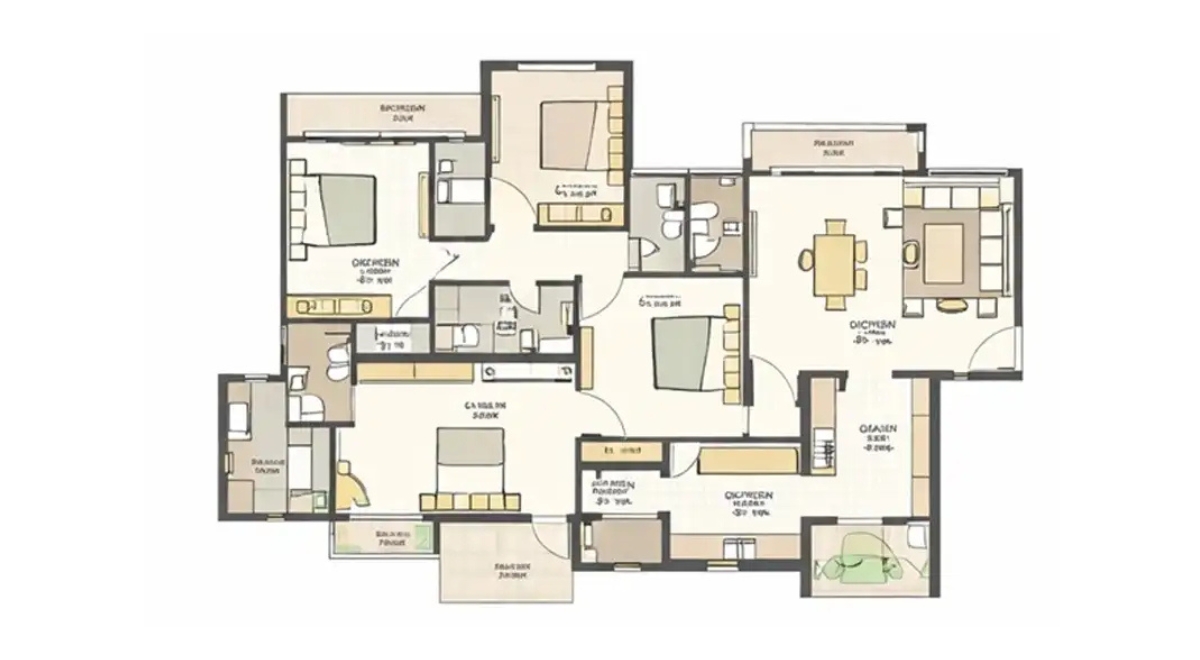 Oberoi 360 North Master Plan showing tower layout, landscape zones and arrival planning