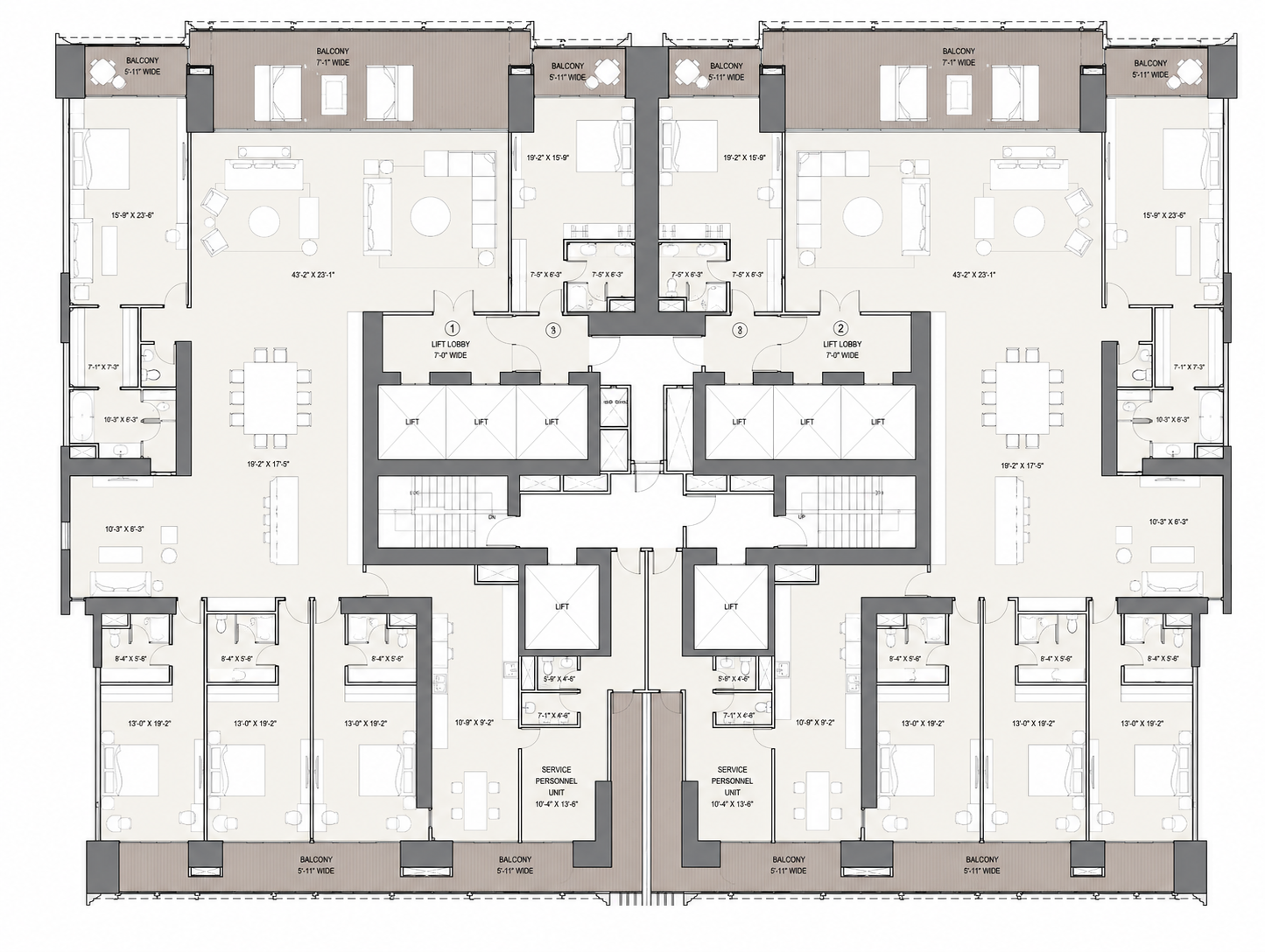 Oberoi 360 North Tower E 5 BHK plus 2 servant room floor plan — 8500 sq ft ultra-luxury apartment Sector 58 Gurgaon