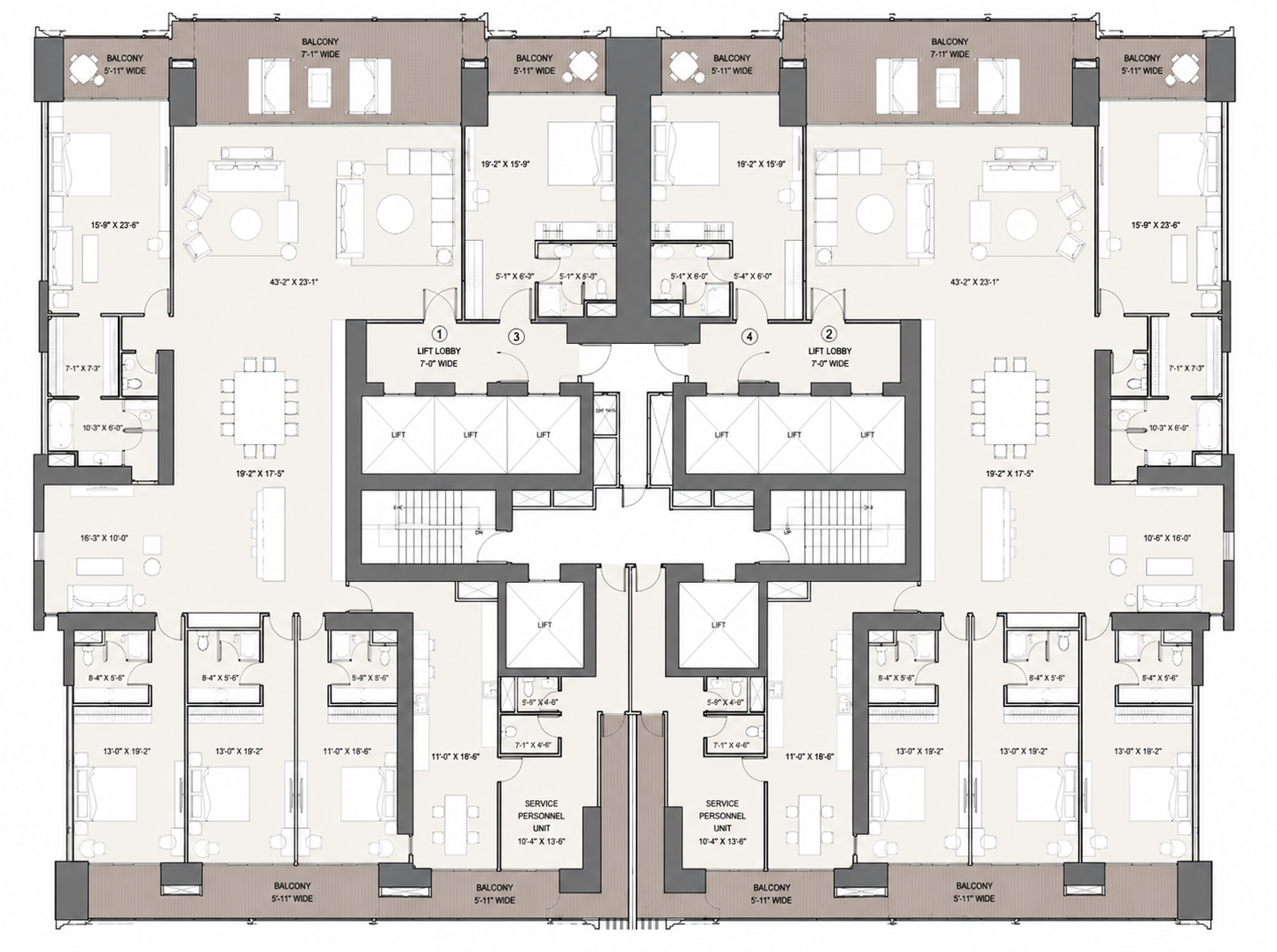Oberoi 360 North Tower F 5 BHK plus 2 servant room floor plan — 8500 sq ft ultra-luxury apartment Sector 58 Gurgaon
