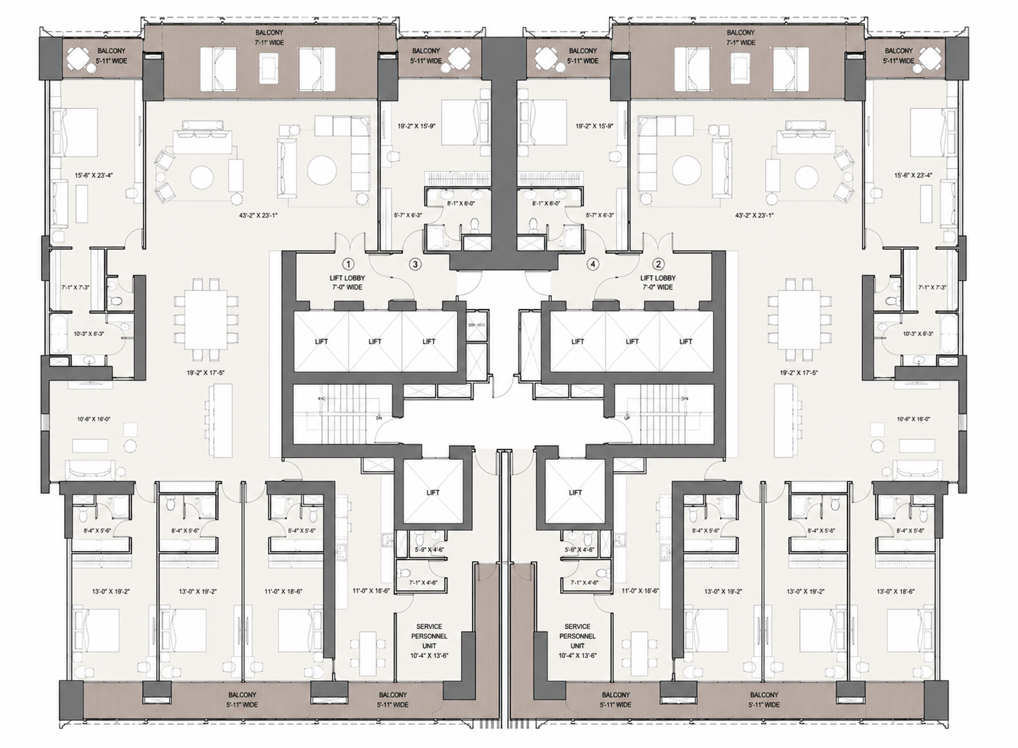 Oberoi 360 North Tower G 5 BHK plus 2 servant room floor plan — 8500 sq ft ultra-luxury apartment Sector 58 Gurgaon