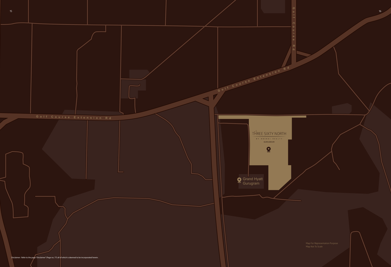 Oberoi 360 North location map — Sector 58, Golf Course Extension Road, Gurugram